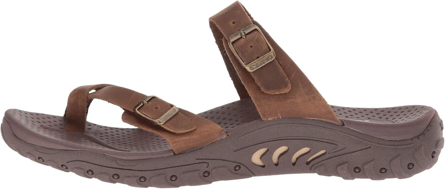 Skechers Women's Reggae-Carribean-Double Buckle Toe Thong Slide Sandal