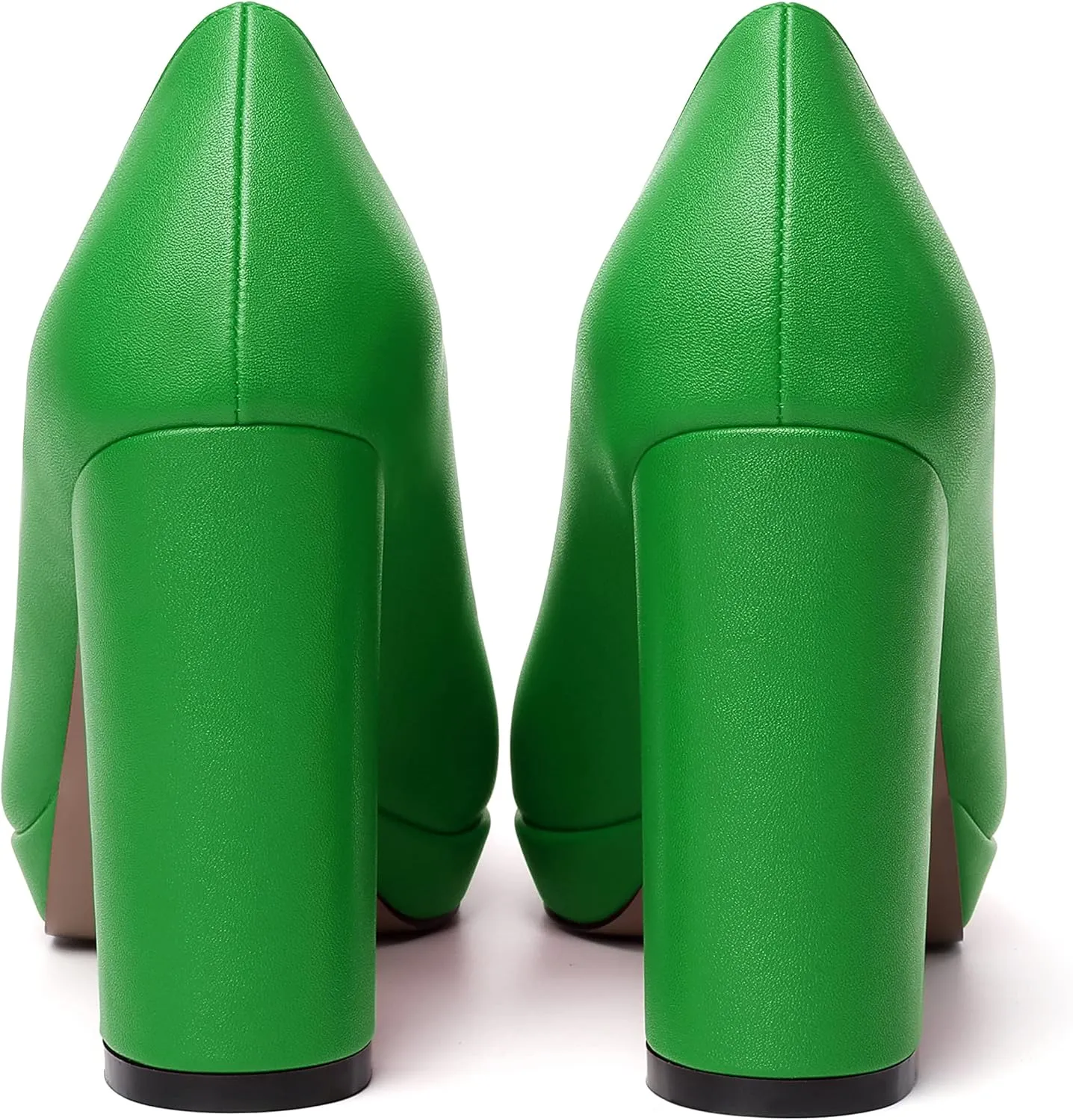 SKYSTERRY Womens Fashion Platform Pointed Toe Wedding Matte Slip On Block High Heel Pumps Shoes 4 Inch