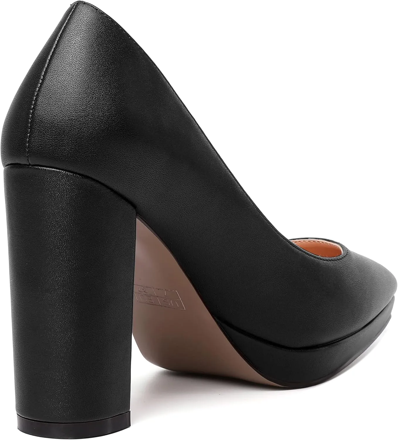 SKYSTERRY Womens Fashion Platform Pointed Toe Wedding Matte Slip On Block High Heel Pumps Shoes 4 Inch