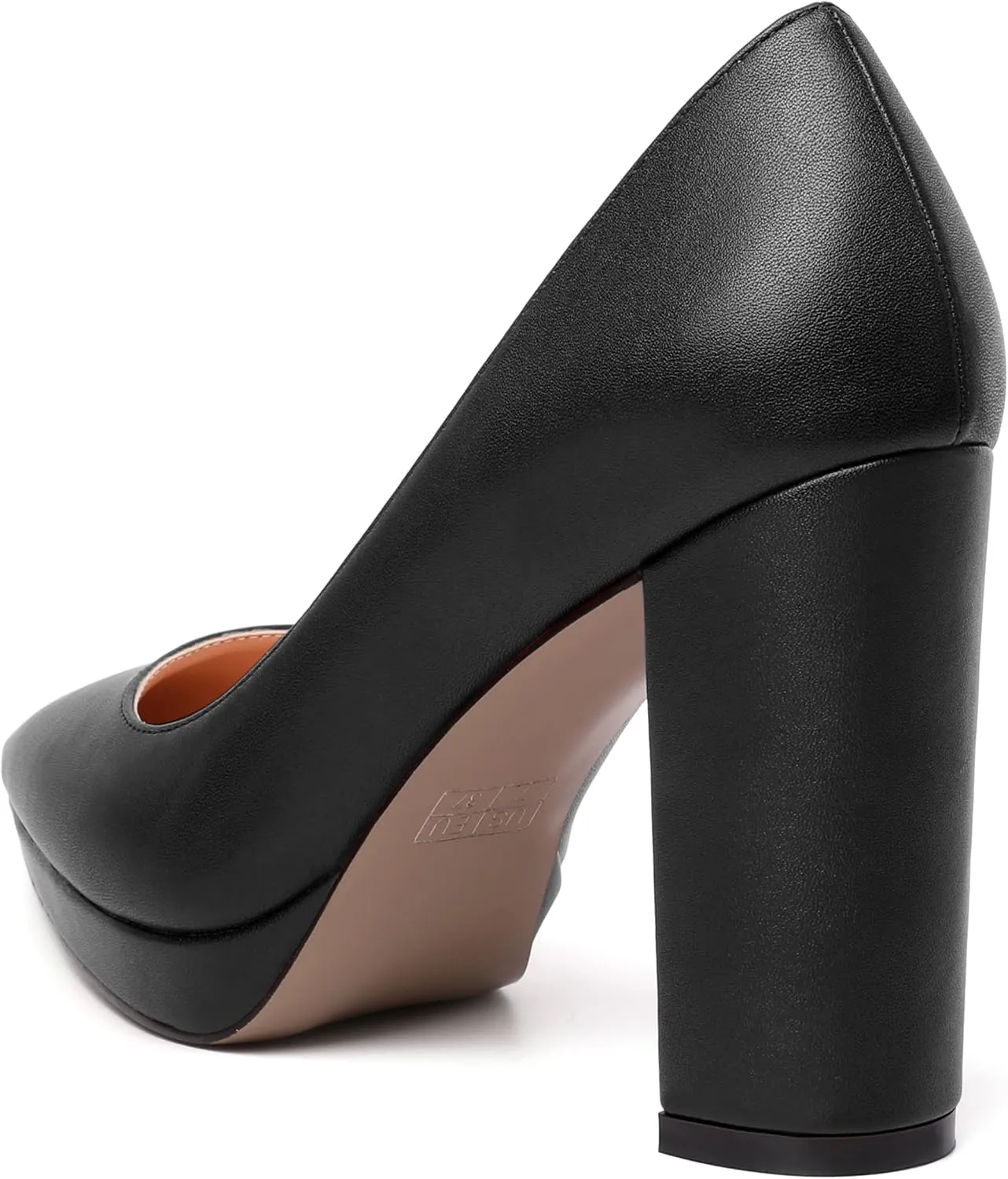SKYSTERRY Womens Fashion Platform Pointed Toe Wedding Matte Slip On Block High Heel Pumps Shoes 4 Inch