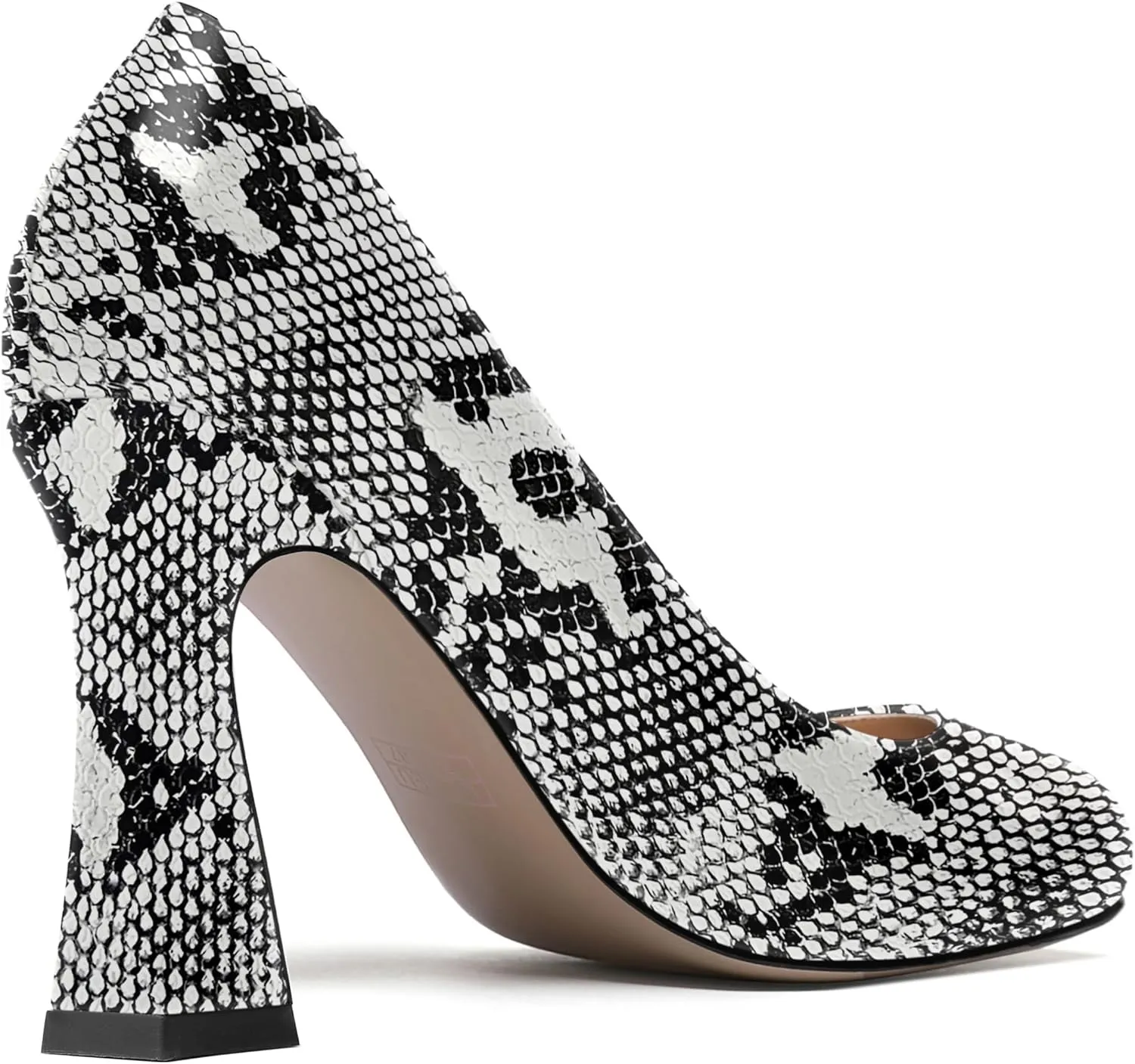 SKYSTERRY Womens Patent Slip On Round Toe Office Casual Spool High Heel Pumps Shoes 3.3 Inch