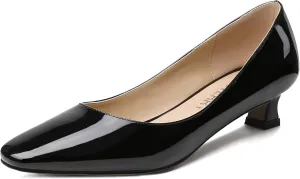 SKYSTERRY Women's Patent Slip On Square Toe Office Casual Spool Low Heel Pumps Shoes 1.5 Inch