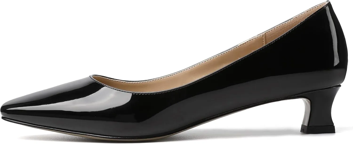 SKYSTERRY Women's Patent Slip On Square Toe Office Casual Spool Low Heel Pumps Shoes 1.5 Inch