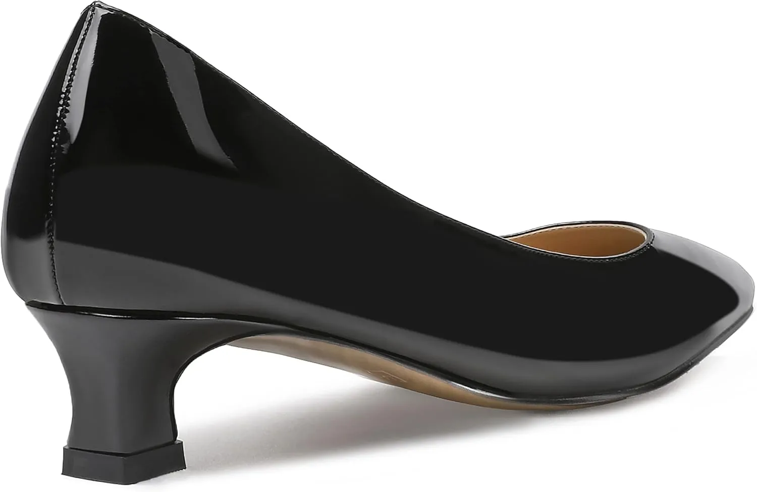 SKYSTERRY Women's Patent Slip On Square Toe Office Casual Spool Low Heel Pumps Shoes 1.5 Inch