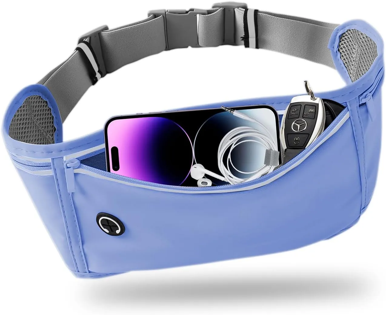 Slim Running Belt for Women Men,Runners Fanny Pack Phone Holder,Money Belt,Running Gear Accessories,with 3 Pockets.(Blue)