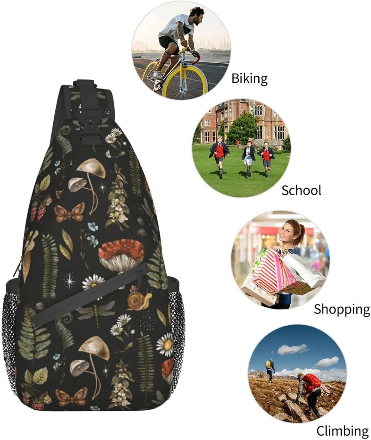 Sling Bag Baseball Vintage Sport Hiking Daypack Crossbody Shoulder Backpack Travel Chest Pack for Men Women