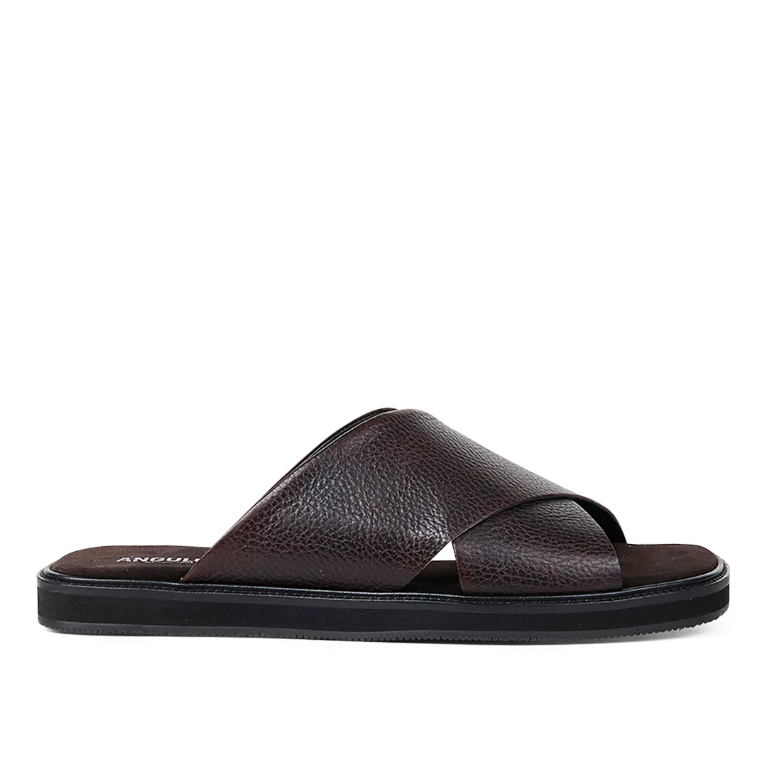 Slip-in cross leather sandal