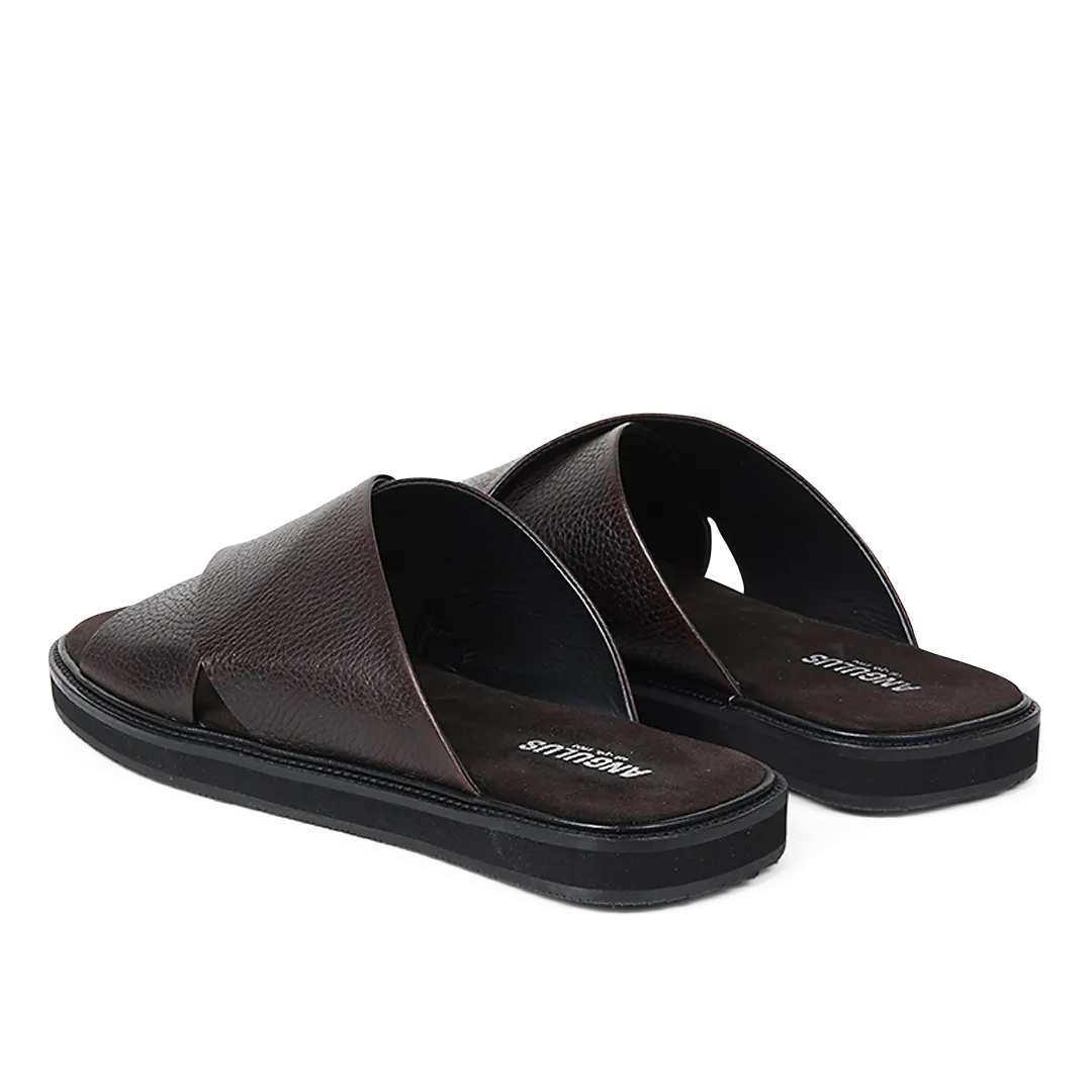 Slip-in cross leather sandal
