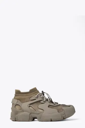 Sneaker mid grigia in tessuto stretch e gomma - Tossu