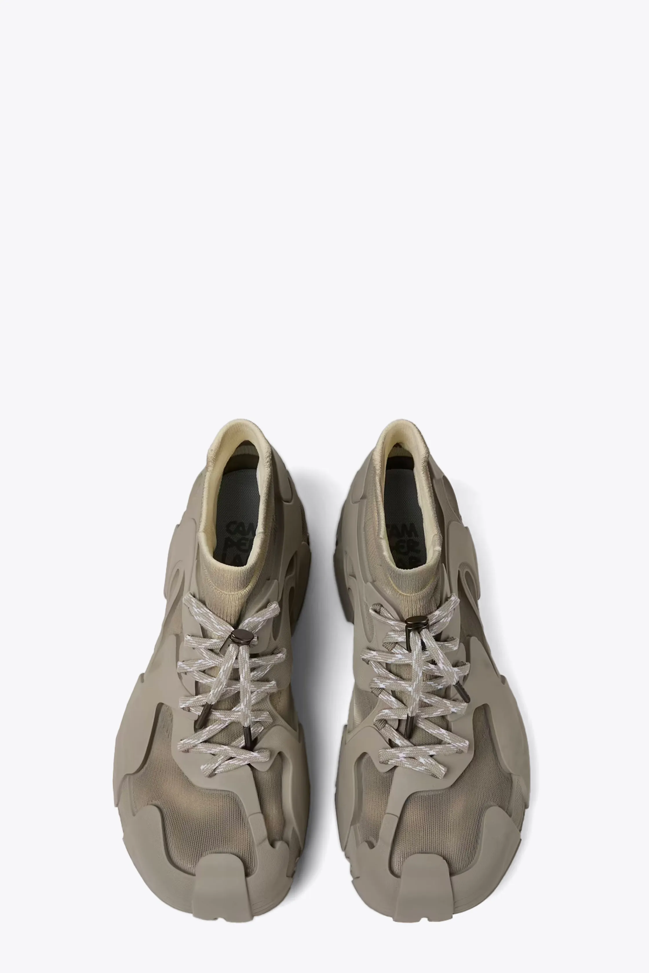 Sneaker mid grigia in tessuto stretch e gomma - Tossu