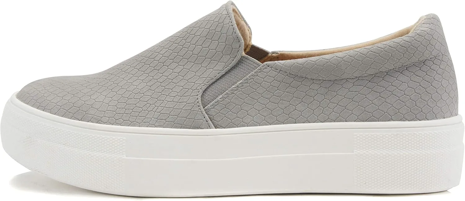 Soda Hike ~ Slip On Double Layer Foam Padded Cushion Sock Fashion Sneakers (Grey Cobra, Numeric_8)