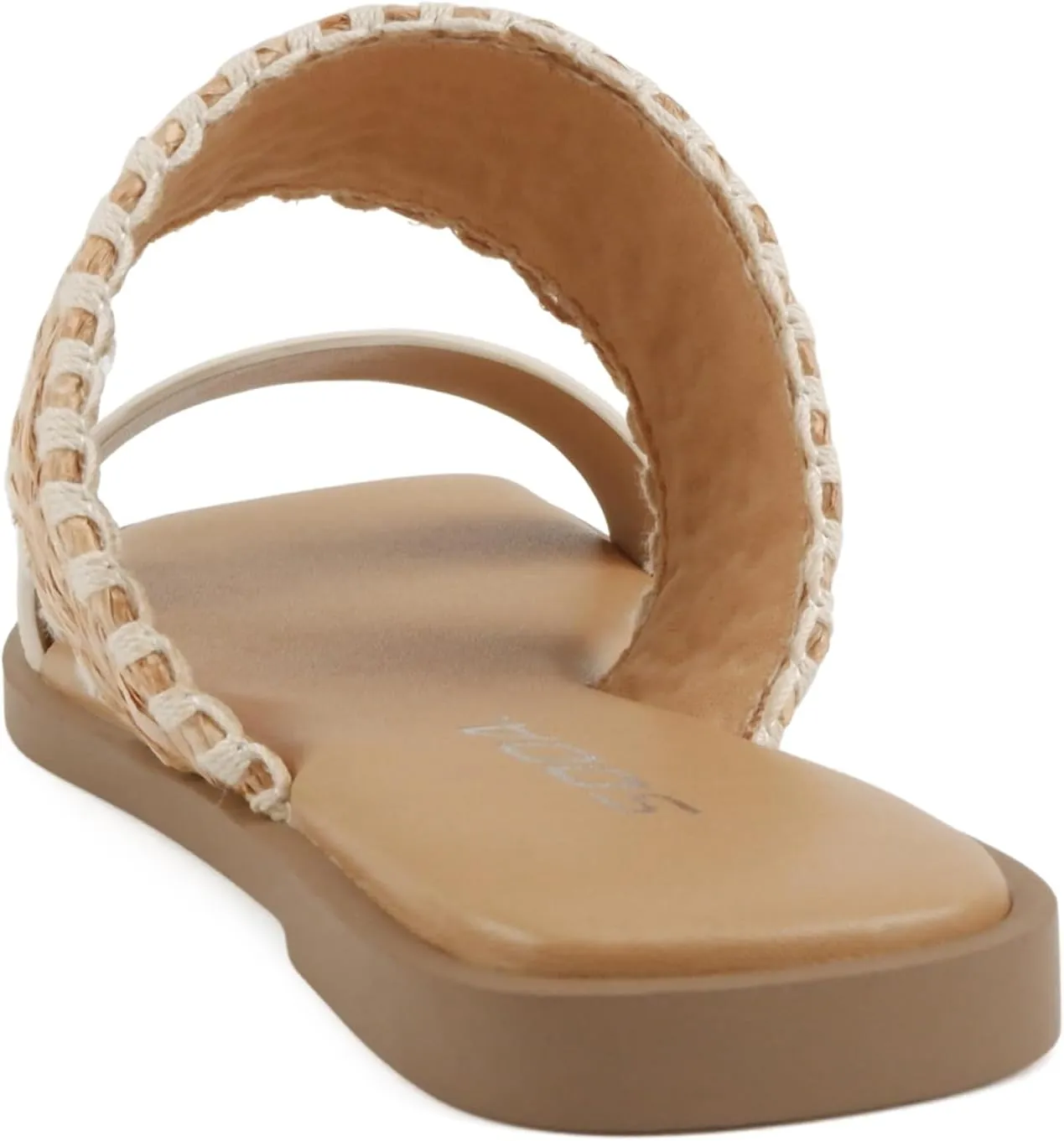 Soda Lysett ~ Women Square Toe Double Band Lug Slide Sandals