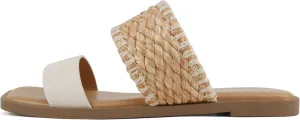 Soda Lysett ~ Women Square Toe Double Band Lug Slide Sandals