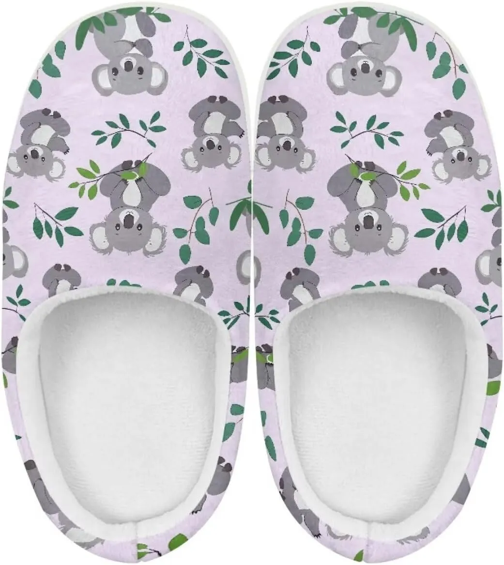 Soft Cozy Slippers for Girls Comfort Warm Home Shoes Cute Animals Print House Slippers Non Slip Plush Slippers Washable for Indoor Outdoor US 9-15