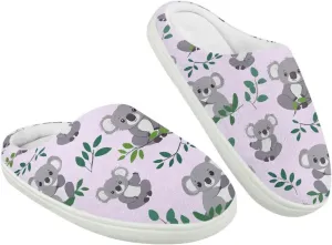 Soft Cozy Slippers for Girls Comfort Warm Home Shoes Cute Animals Print House Slippers Non Slip Plush Slippers Washable for Indoor Outdoor US 9-15