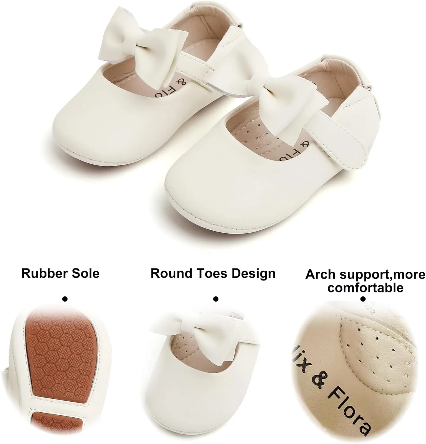 Soft Sole Baby Dress Shoes - Infant Baby Walking Shoes Moccasinss Rubber Sole Crib Shoes.