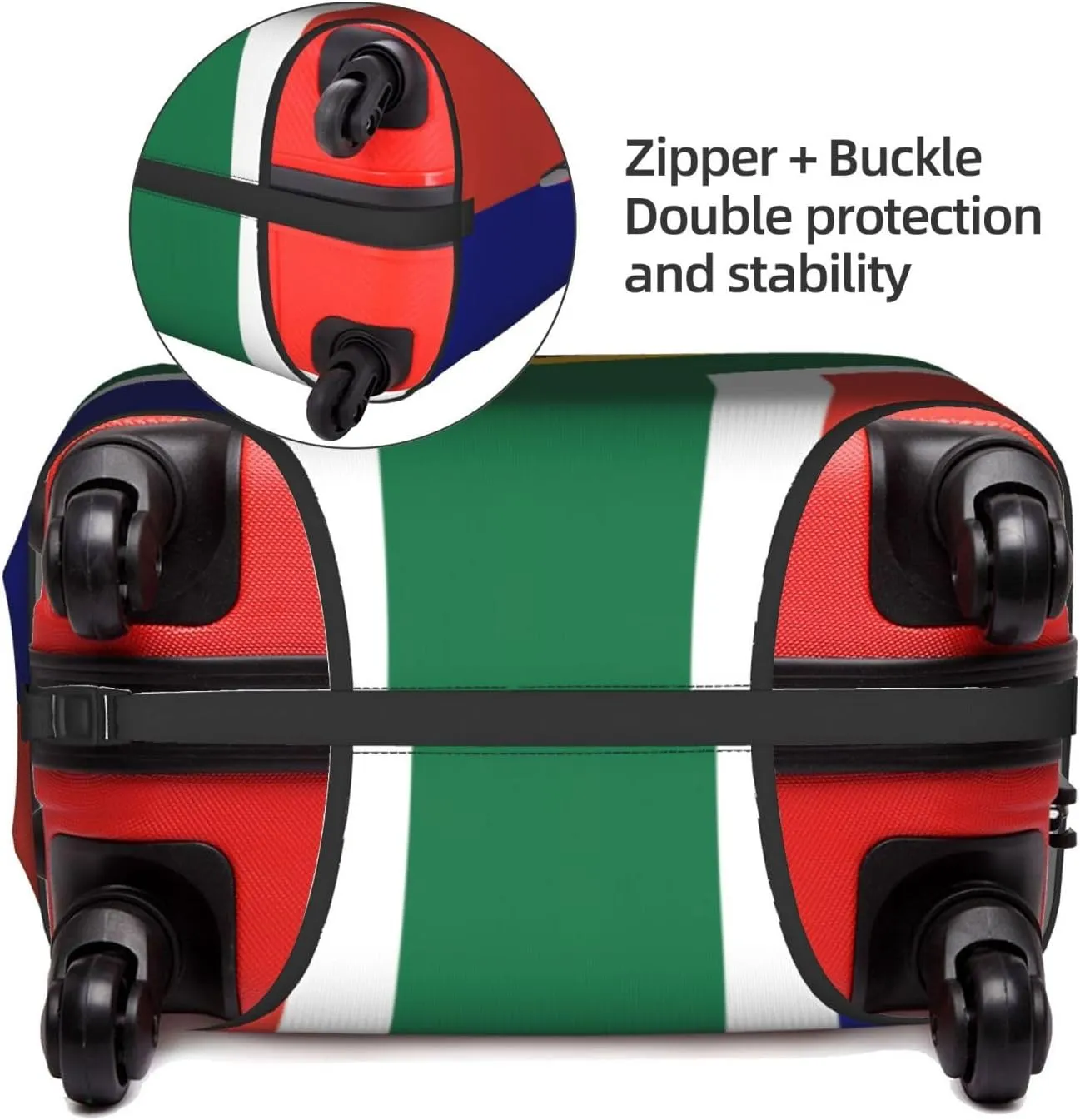 South African Flag Print Luggage Cover For Suitcases, Elastic Travel Bag For Luggage, Stylish Design