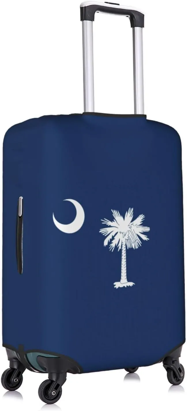 South Carolina Flag Print Luggage Cover For Suitcases, Elastic Travel Bag For Luggage, Stylish Design