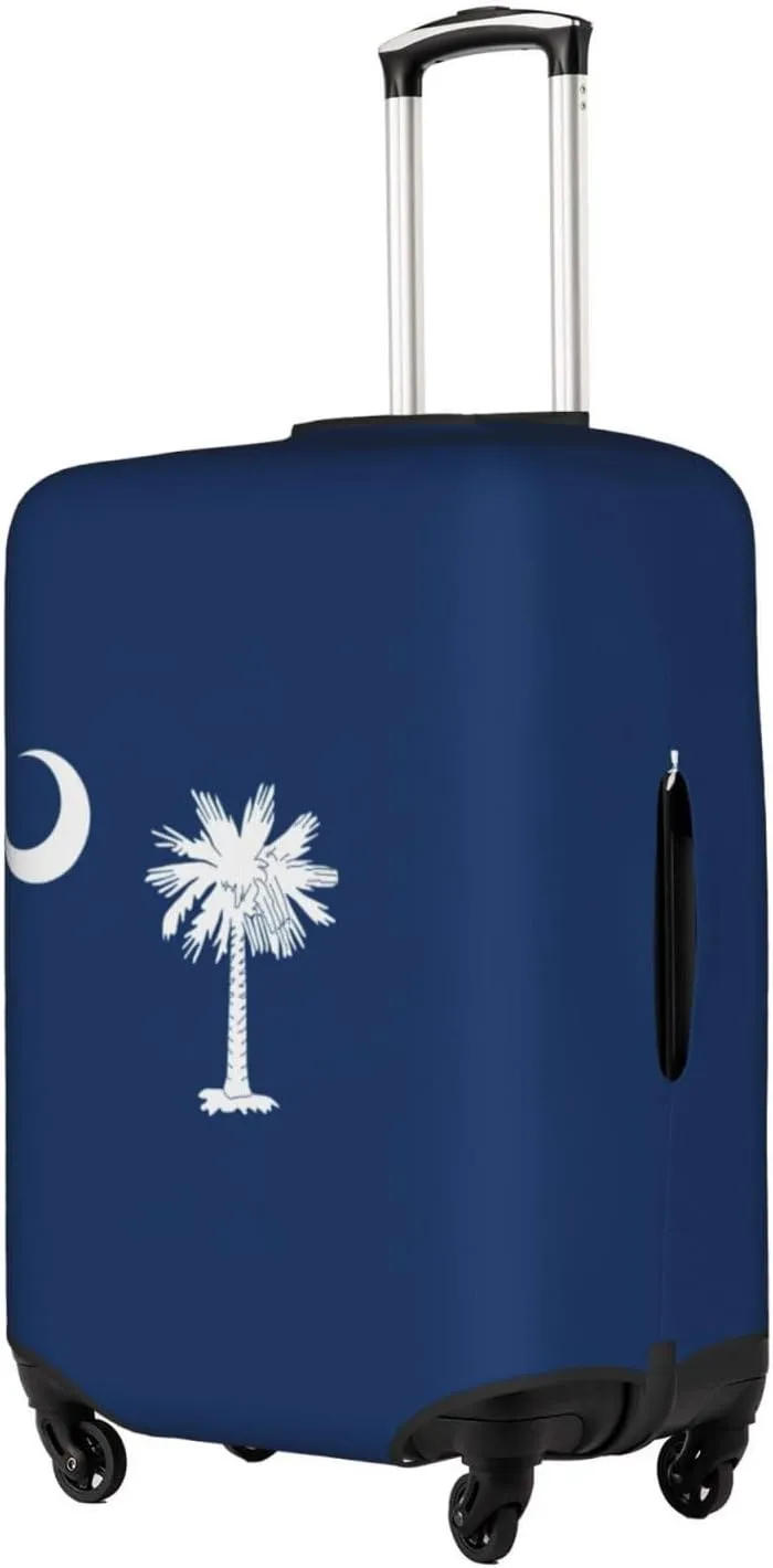 South Carolina Flag Print Luggage Cover For Suitcases, Elastic Travel Bag For Luggage, Stylish Design
