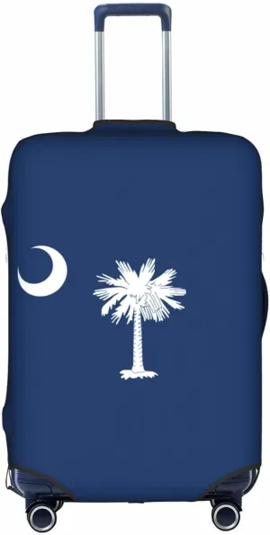 South Carolina Flag Print Luggage Cover For Suitcases, Elastic Travel Bag For Luggage, Stylish Design