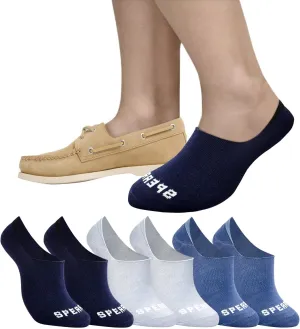 Sperry Men's 6-Pack Arch Hugger No Show Socks, Non-Slip Loafer Socks for Boat Shoes, Low Cut Invisible Liners with Heel Grip