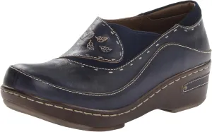 Spring Step L'artiste Burbank Leather Clogs for Women | Designer Hand-Painted Slip-On Shoes | Ladies Casual Platform Clog