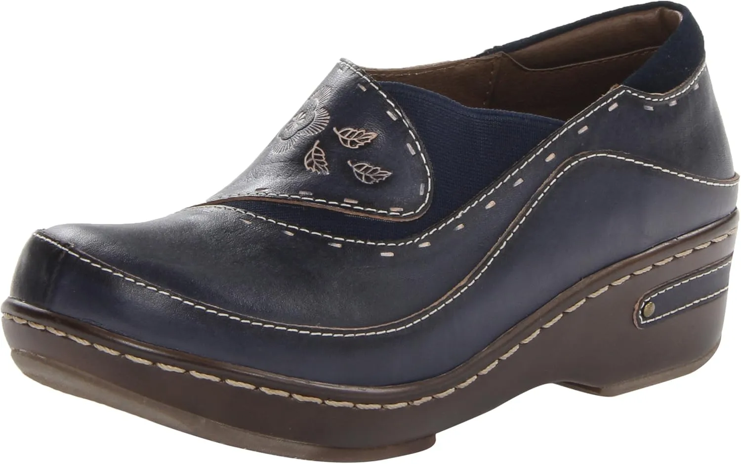 Spring Step L'artiste Burbank Leather Clogs for Women | Designer Hand-Painted Slip-On Shoes | Ladies Casual Platform Clog