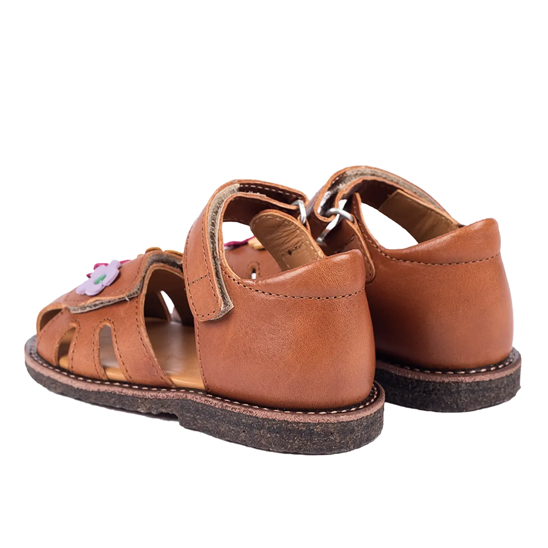 starter sandal with floral applications