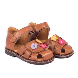 starter sandal with floral applications