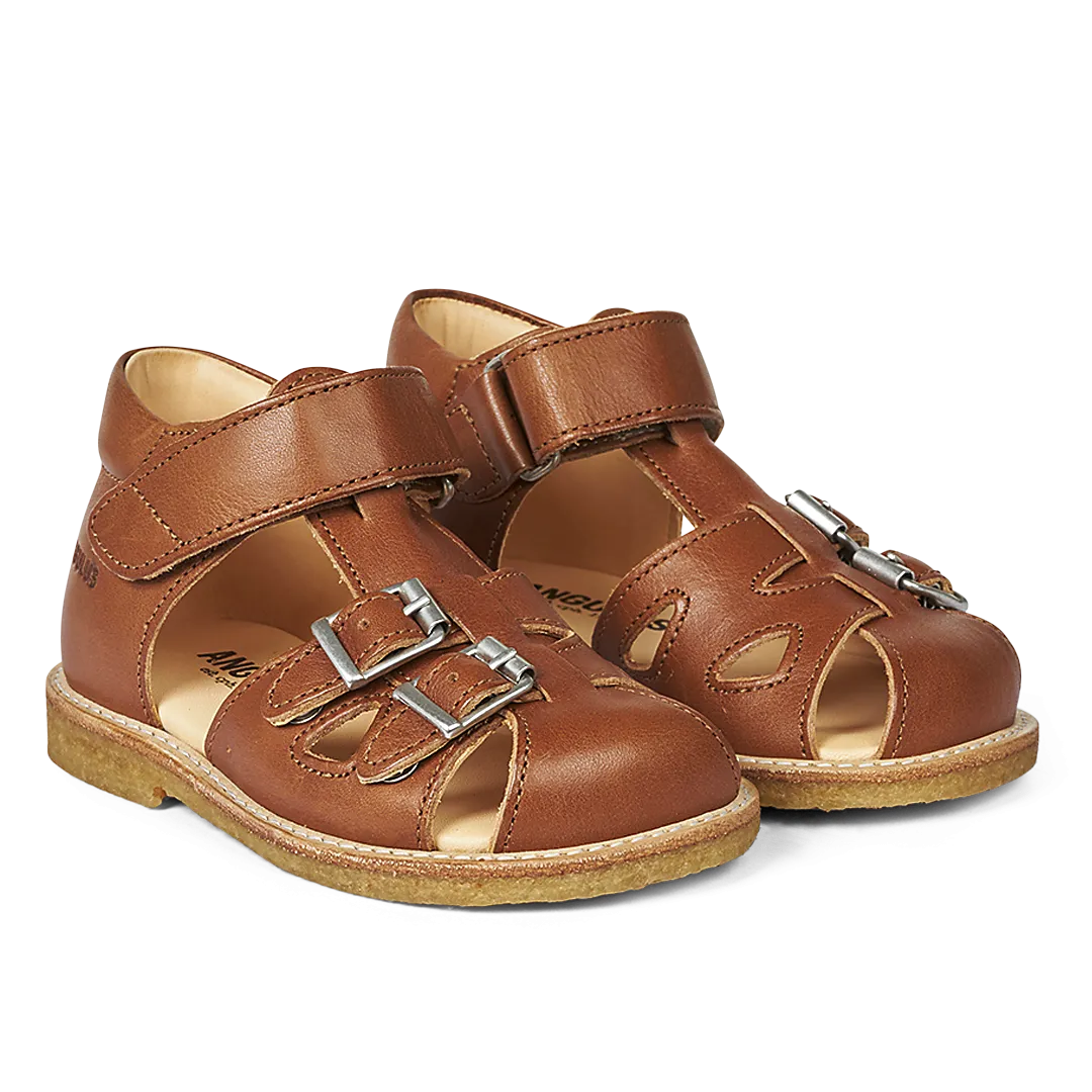 Starter sandal with velcro and buckles