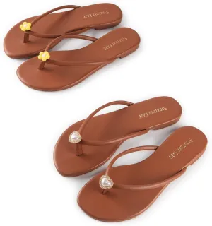 Stratuxx Kaze Flip Flops for Women Open Toe Slide Flat Sandals Casual Summer Beach Thong Slippers