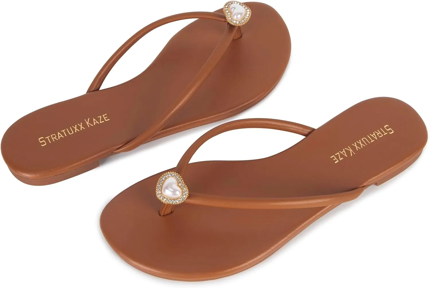 Stratuxx Kaze Flip Flops for Women Open Toe Slide Flat Sandals Casual Summer Beach Thong Slippers