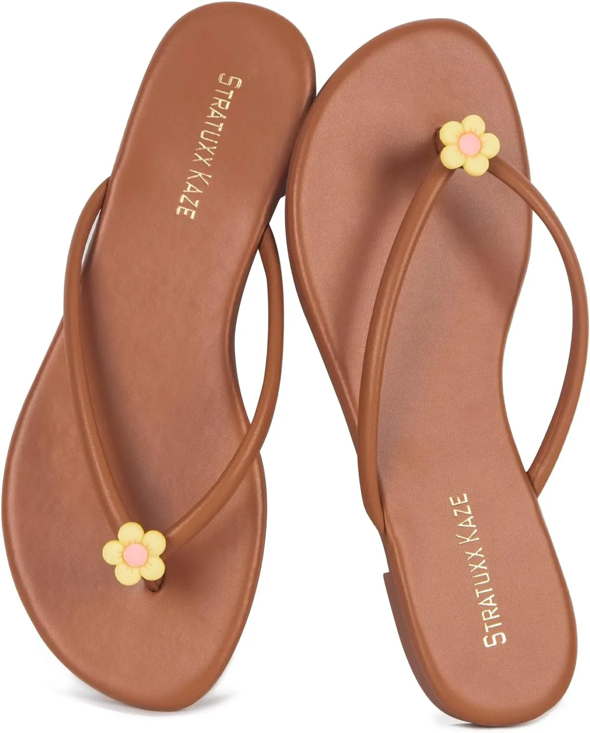 Stratuxx Kaze Flip Flops for Women Open Toe Slide Flat Sandals Casual Summer Beach Thong Slippers