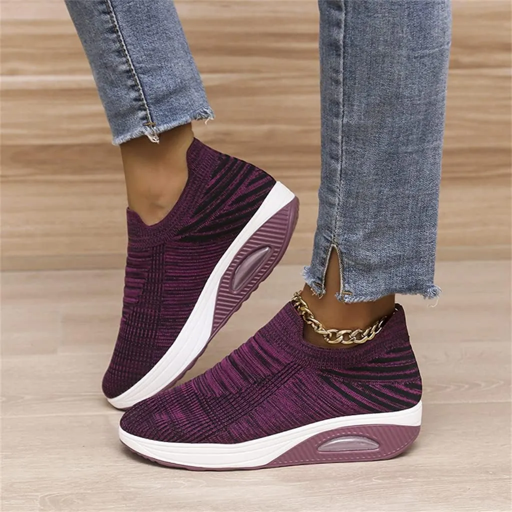 Super Soft Women's Walking Shoes, Mesh Slip On Air Cushion Lady Girls Modern Easy Shoes