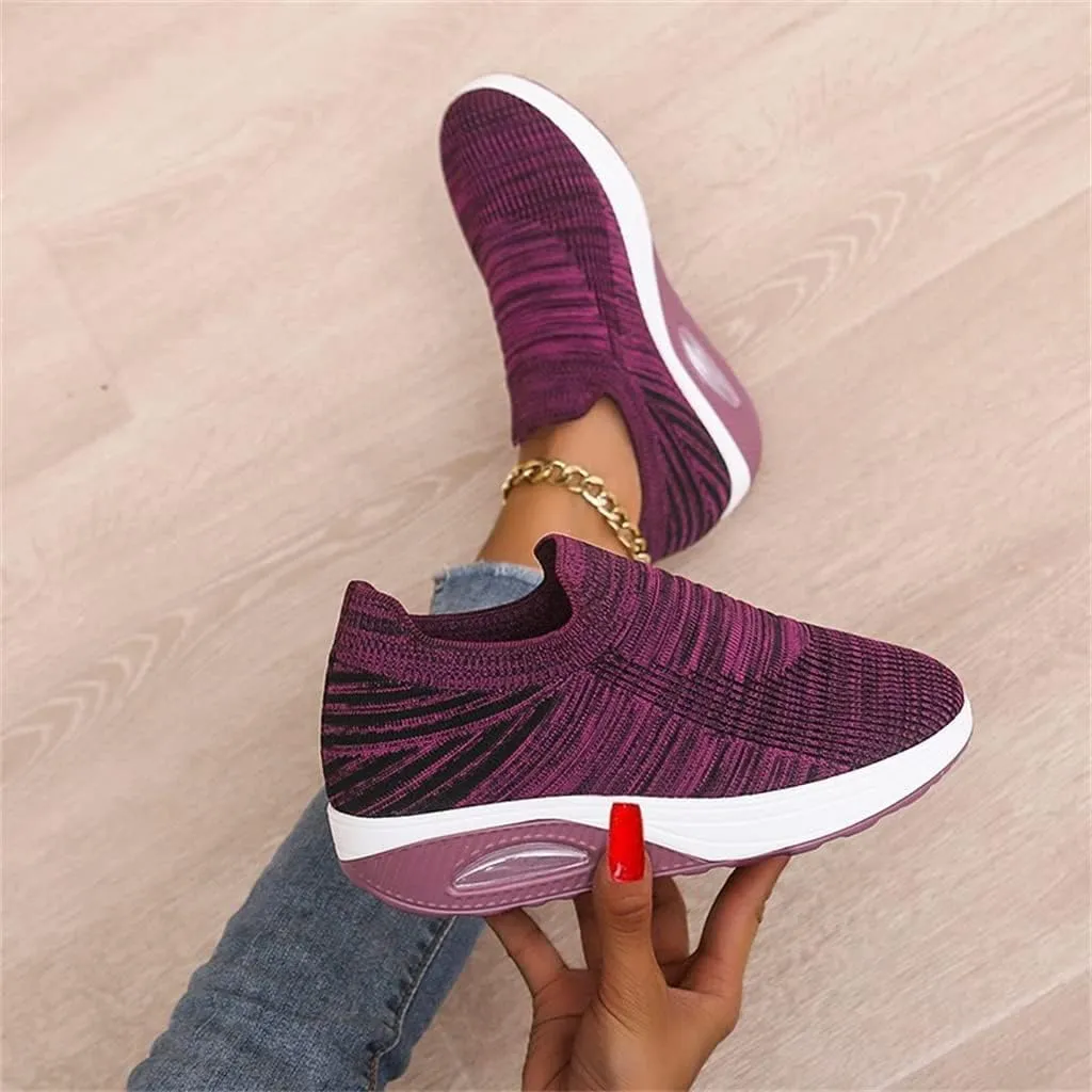 Super Soft Women's Walking Shoes, Mesh Slip On Air Cushion Lady Girls Modern Easy Shoes