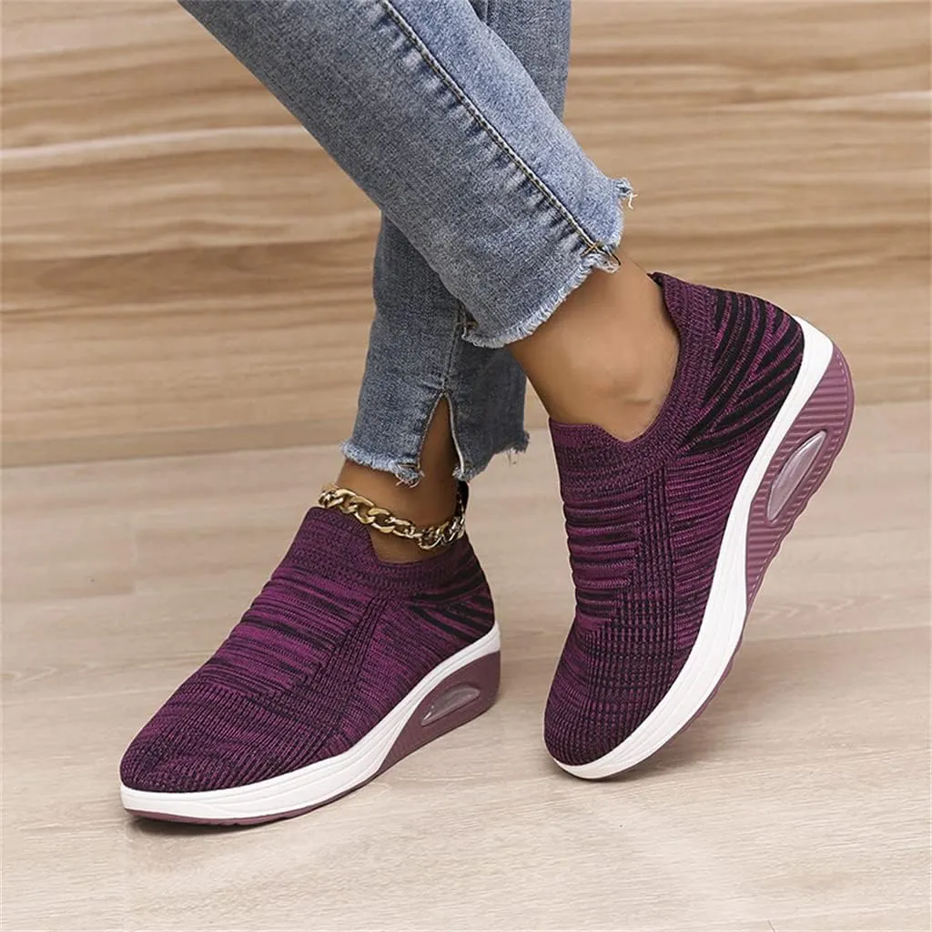 Super Soft Women's Walking Shoes, Mesh Slip On Air Cushion Lady Girls Modern Easy Shoes