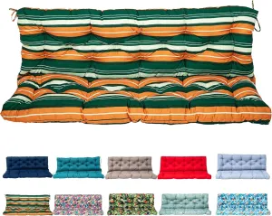 Swing Replacement Seat Cushions, 2-3 Seater Bench Cushions for Outdoor Furnitur with Backrest, Garden Recliner Seat Cushions Waterproof Sofa Pads (60x40in)