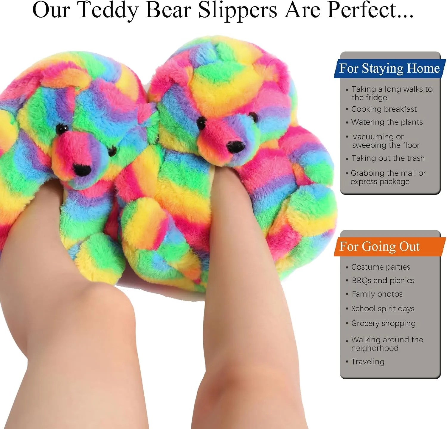 Teddy Bears Slippers For Women Fluffy Shoe Cute House Animal Slippers Fuzzy Cartoon Character Mama Bear Sneaker Slippers Christmas Valentine Birthday Gifts