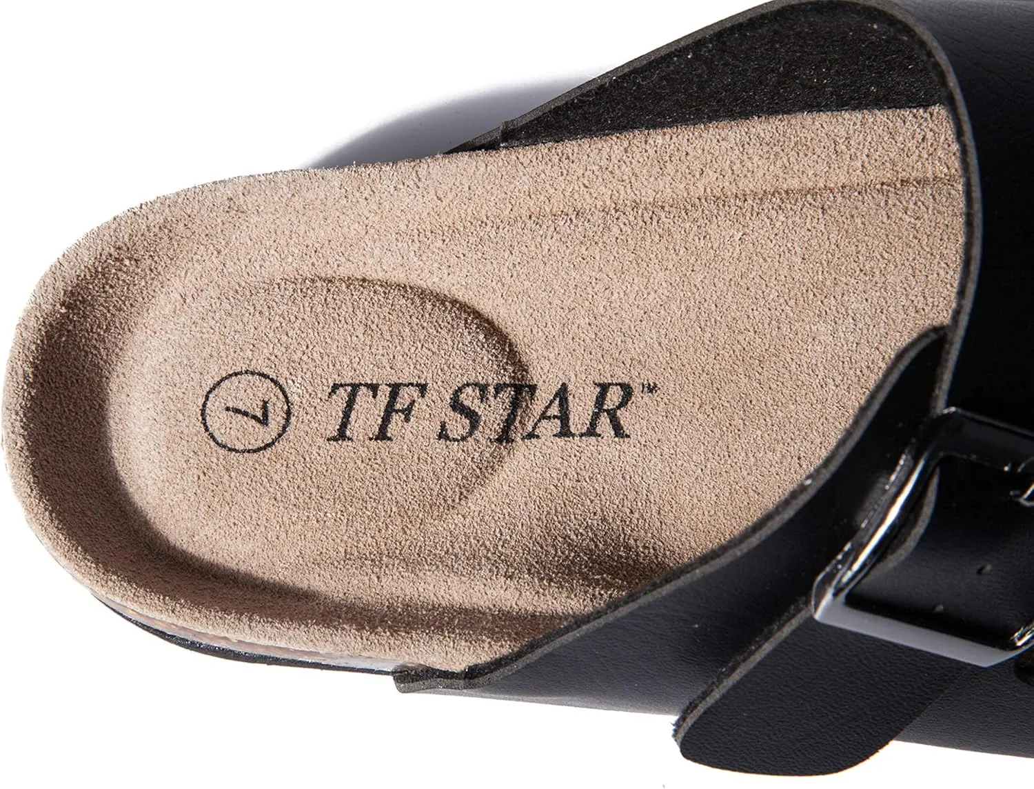 TF STAR Women 2-Strap Adjustable Buckle, Flat Casual Cork Slide Sandals,Slide Cork Footbed Sandals for Women