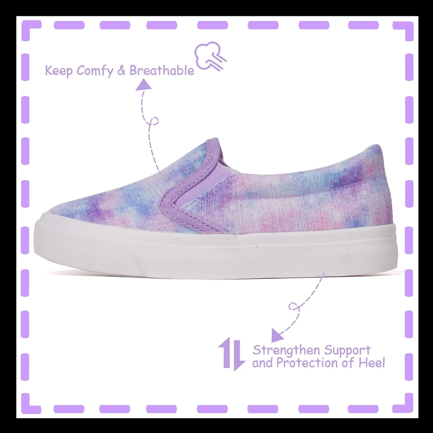 Toandon Toddler Kids Girls Sparkle Slip On Walking Shoes Age 2-10