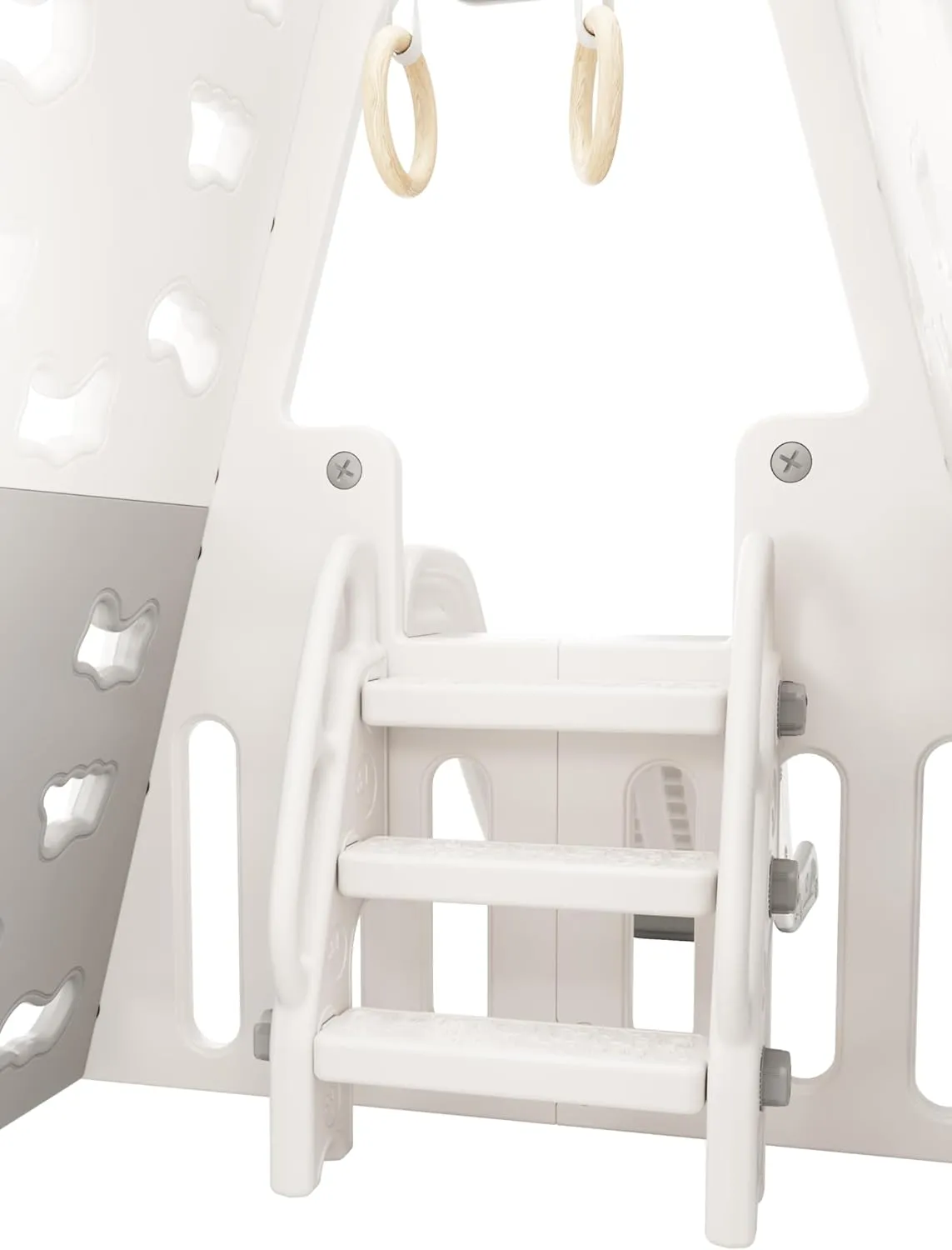 Toddler Climber and Slide Playset, Indoor Playground Set with Slide for Kids 3-6, Gymnastic Ring, Monkey Bars and Basketball Hoop, Indoor Kids Jungle Gym for Toddlers