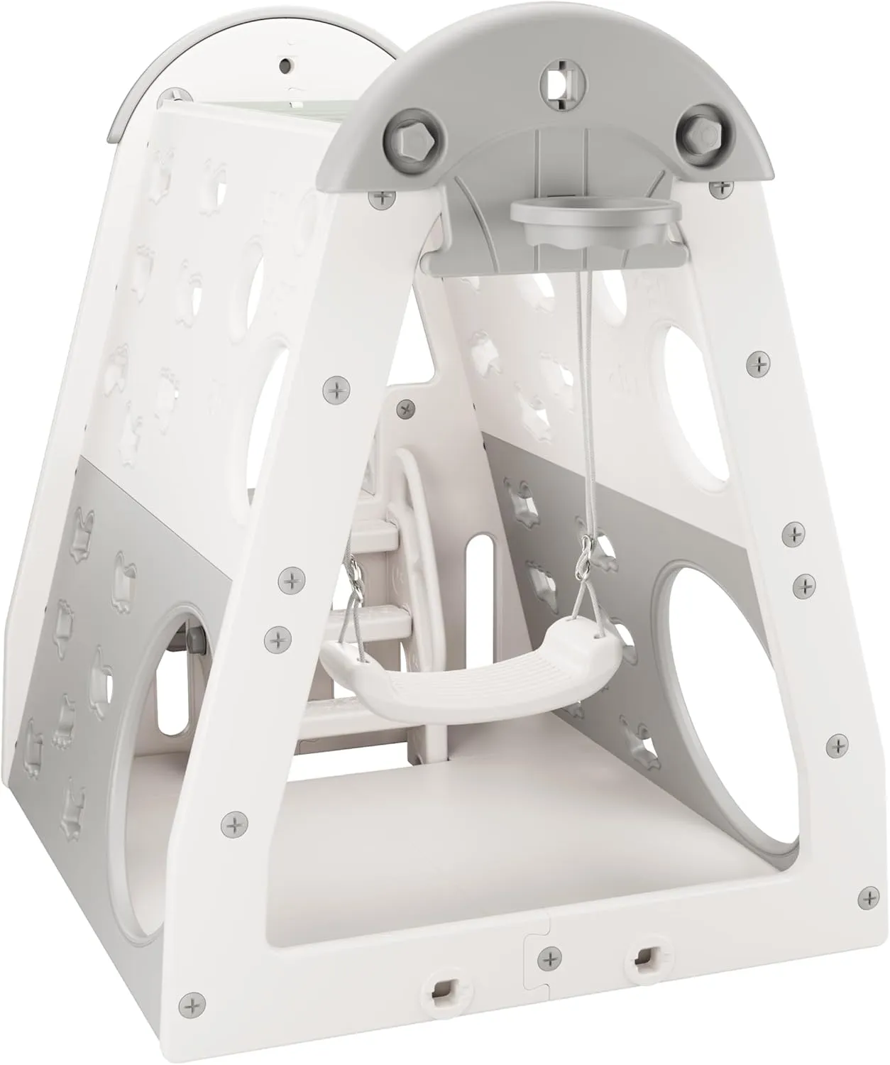 Toddler Climber and Slide Playset, Indoor Playground Set with Slide for Kids 3-6, Gymnastic Ring, Monkey Bars and Basketball Hoop, Indoor Kids Jungle Gym for Toddlers