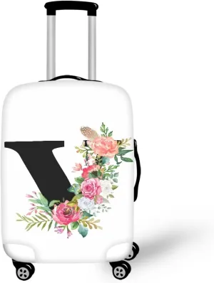 TODIYADDU Artistic Flowers Clear Suitcase Cover for Luggage with Concealed Zipper Machine Washable Uprights Trolley Case Protector Covers Soft Luggage Covers for Suitcase, L