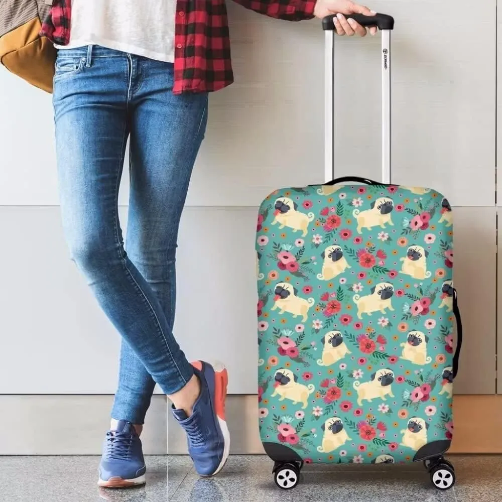 TODIYADDU Artistic Flowers Clear Suitcase Cover for Luggage with Concealed Zipper Machine Washable Uprights Trolley Case Protector Covers Soft Luggage Covers for Suitcase, L