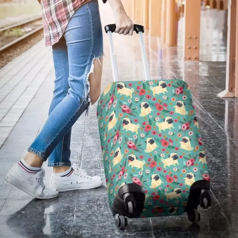 TODIYADDU Artistic Flowers Clear Suitcase Cover for Luggage with Concealed Zipper Machine Washable Uprights Trolley Case Protector Covers Soft Luggage Covers for Suitcase, L