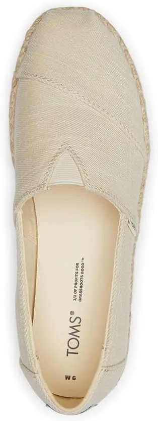 TOMS Womens Alpargata Platform Rope Slip On Flats Casual - Beige