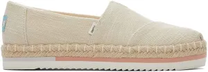 TOMS Womens Alpargata Platform Rope Slip On Flats Casual - Beige