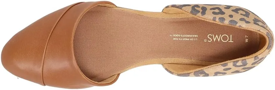 TOMS Womens Jutti Dorsay Leopard Slip On Flats Casual - Brown