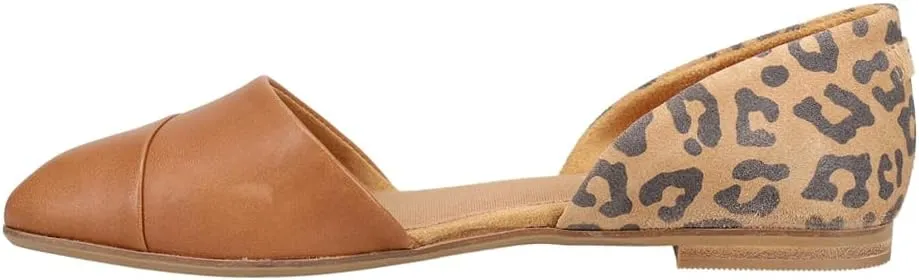 TOMS Womens Jutti Dorsay Leopard Slip On Flats Casual - Brown