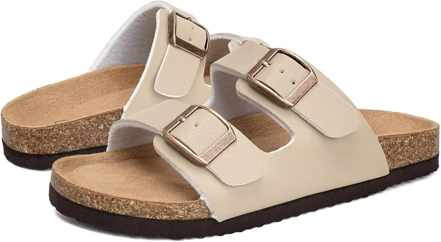 Torotto Kids Sandals Boys Girls Slide Summer Non-slip Cork Glitter Toddler Slippers with Adjustable Straps for Indoor & Outdoor
